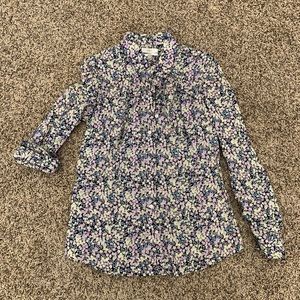 Long sleeve liberty floral jcrew blouse euc